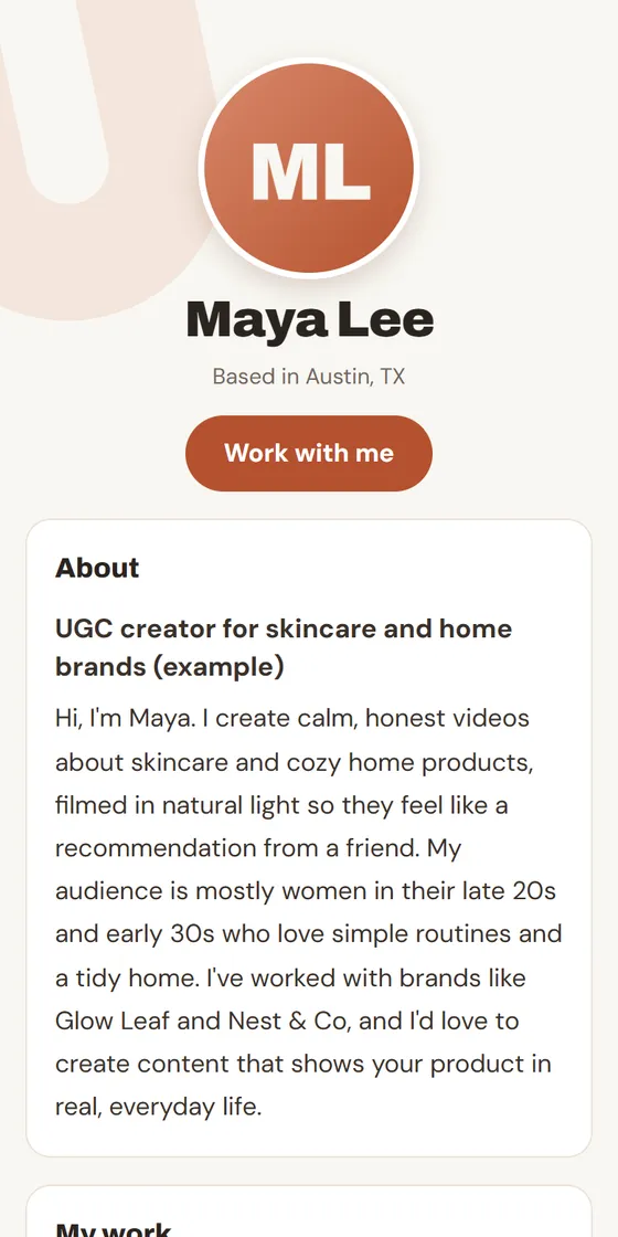 Example media kit in the Classic theme